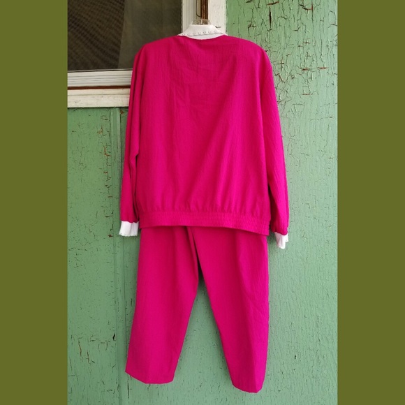 VTG 80s Mom Golden Girls Fuschia Lounge Outfit - Picture 5 of 7
